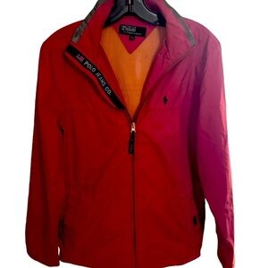 Polo Ralph Lauren Sport Vintage Woman’s Jacket Zip Up Orange Mesh Lining Size L